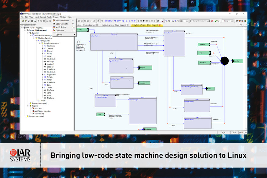 IAR Systems brings low-code state machine design solution to Linux